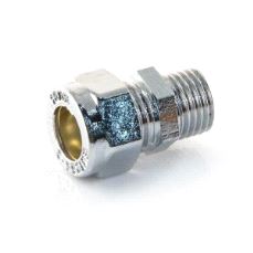 Rett rør kobling 8mm x 1/4 "  (chroom)