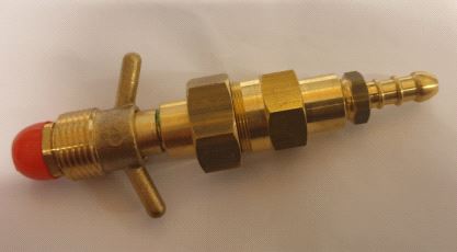 Adapter POL m/vingem. m/slangebruddsventil - slangestuss 8mm